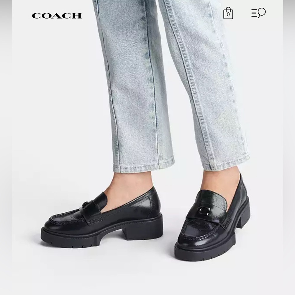Coach Black Chunky Sole Loafers
